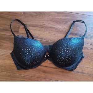 Victoria's Secret Black and Blue Lace Bra